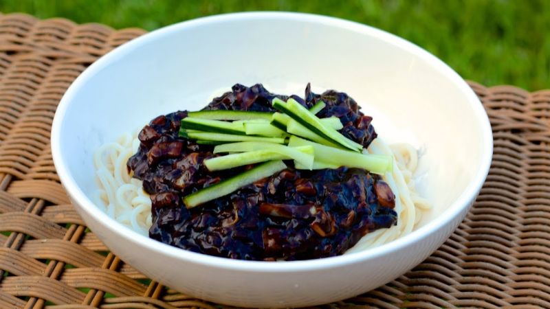Jajangmyeon (Vegetarian Korean Black Bean Noodles)