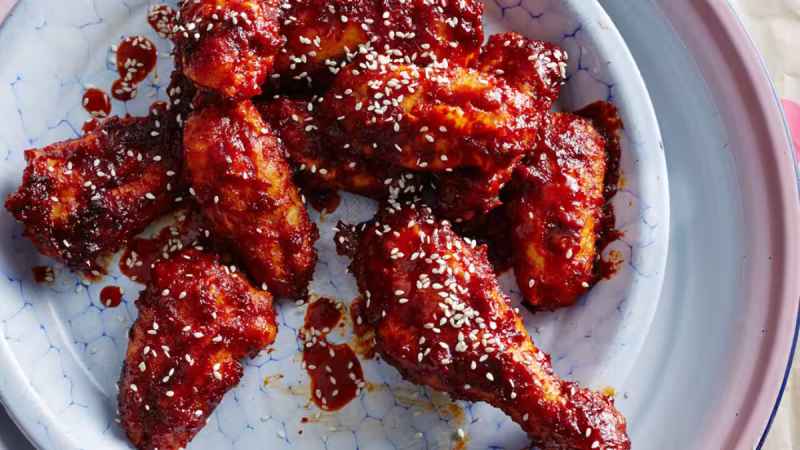 Spicy Korean Fried Chicken with Gochujang Sauce