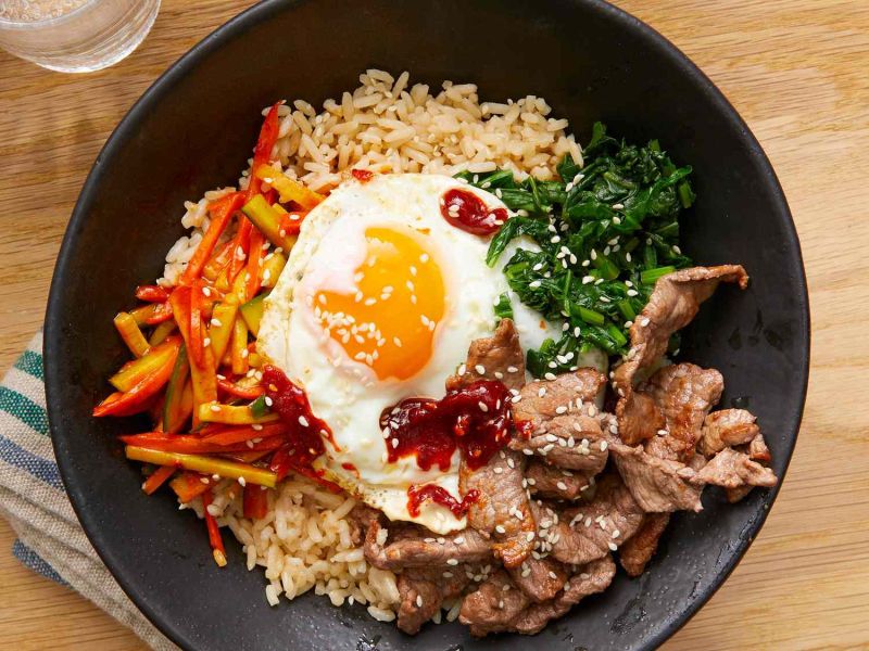 Bibimbap (Korean Rice With Mixed Vegetables)