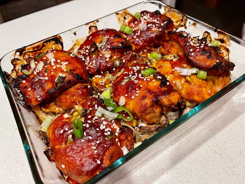 Korean Spicy Chicken Rice Noodle Bake