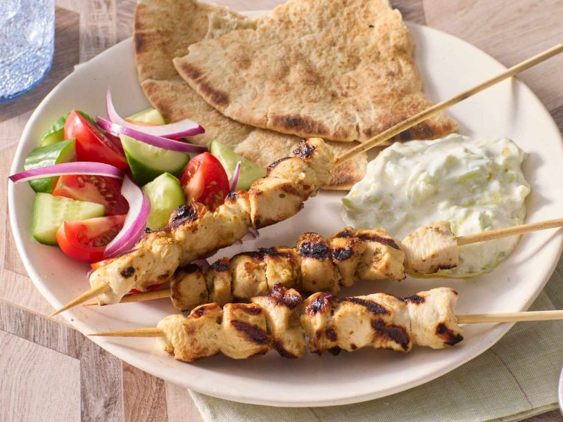Chicken Souvlaki with Tzatziki Sauce