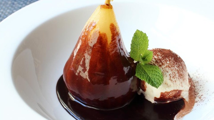Poached Pears Belle Helene