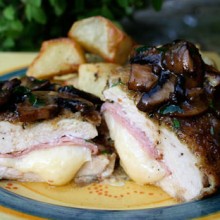 Stuffed Chicken Breasts In Mushroom Marsala Wine Sauce