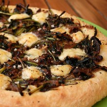 Dandelion Greens & Caramelized Onion Pizza