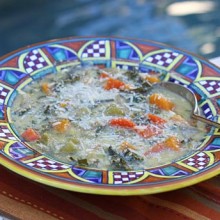Vegetable Soup With Eggs & Cheese