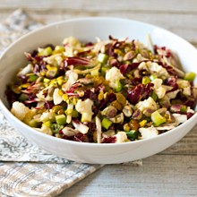 Raw Cauliflower Salad With Radicchio, Pistachios, & Golden Raisins