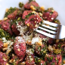 Beet & Potato Gnocchi With Kale Pesto