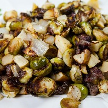 Brussels Sprouts With Apples & Sausage Crumbles
